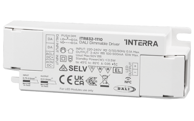 10 Вт NFC программируемый DALI-2 DT6 светодиодный драйвер постоянного тока (100 - 500 мА)