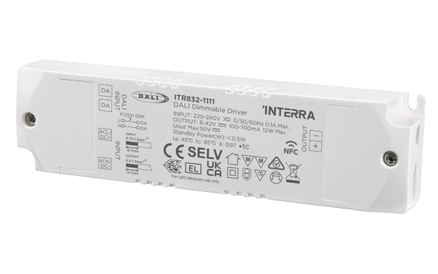 12 Вт NFC программируемый DALI-2 DT6 светодиодный драйвер постоянного тока (100 - 700 мА)