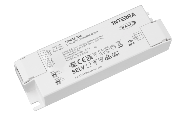 36 Вт NFC программируемый DALI-2 DT6 светодиодный драйвер постоянного тока (350 - 1050 мА)