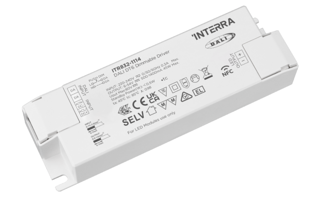 45 Вт NFC программируемый DALI-2 DT6 светодиодный драйвер постоянного тока (500 - 1400 мА)