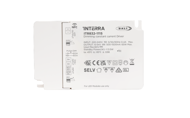 65 Вт NFC программируемый DALI-2 DT6 светодиодный драйвер постоянного тока (500 - 1500 мА)