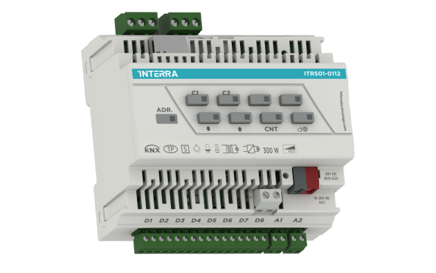 Универсальный диммерный актуатор KNX — 2 канала (8 цифровых, 2 аналоговых входа, Ethernet)