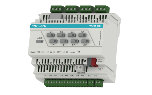 Универсальный диммер KNX — 4 канала (8 цифровых, 2 аналоговых входа, Ethernet)