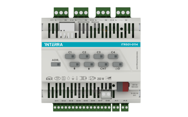 Универсальный диммер KNX — 4 канала (8 цифровых, 2 аналоговых входа, Ethernet)