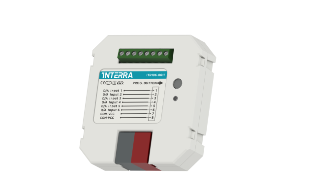 Модуль ввода двоичных/аналоговых сигналов KNX 6 канальный - с 6 термостатами