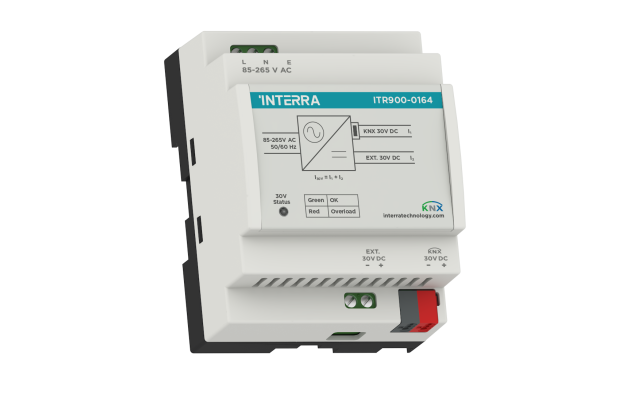 Источник питания KNX 640 мА, дополнительный выход 30 В