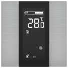 iSwitch+ - 2-кнопочный KNX контроллер с ЖК-дисплеем, алюминий, натуральный алюминий матовый