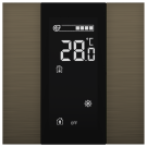 iSwitch+ - 2-кнопочный KNX контроллер с ЖК-дисплеем, алюминий, бронза матовая