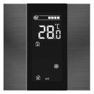 iSwitch+ - 2-кнопочный KNX контроллер с ЖК-дисплеем, нержавеющая сталь, натуральный