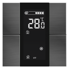 iSwitch+ - 4-кнопочный KNX контроллер с ЖК-дисплеем, нержавеющая сталь, натуральный